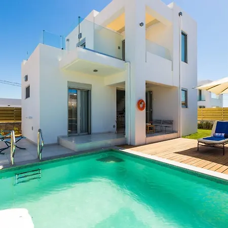 Villa Sensational Rethymno Akaza 2 Bedrooms Front Private Outdoor Swimming Pool And Hot Tub